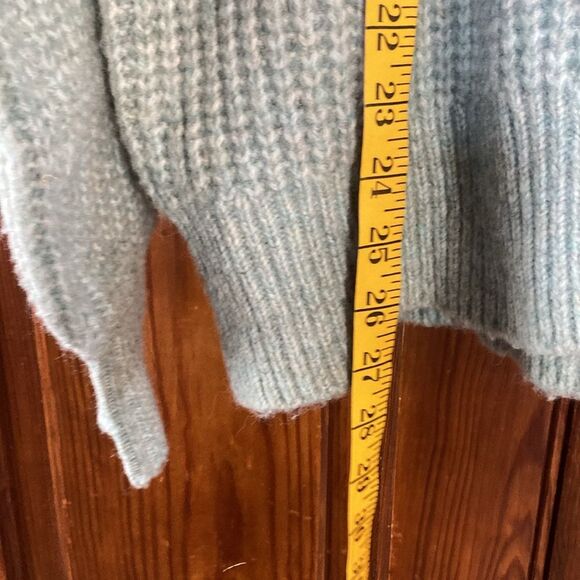 Sonoma NWOT Teal Cable Knit Oversized Recycled Pullover Crewneck Sweater Sz L - Picture 8 of 9